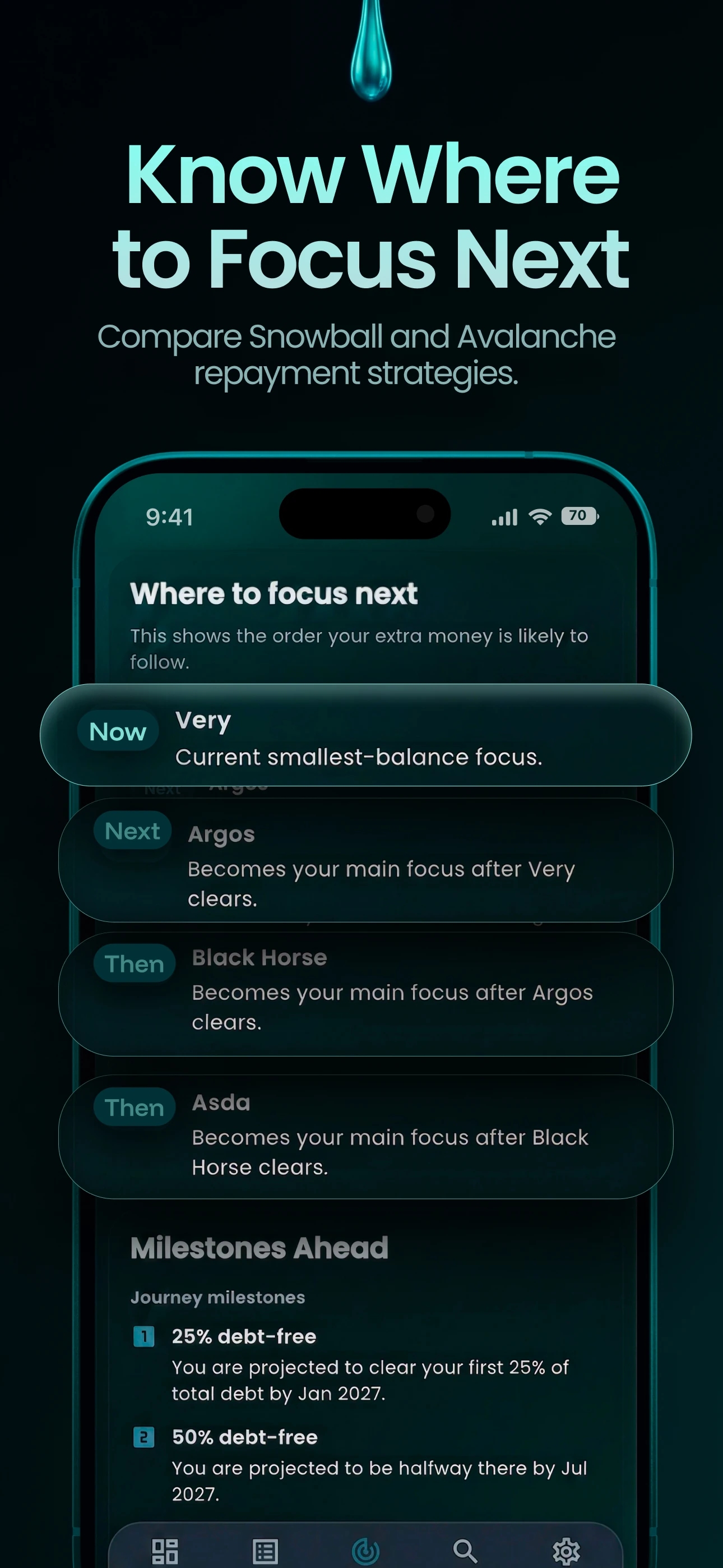 Clear Balance Premium payoff focus order